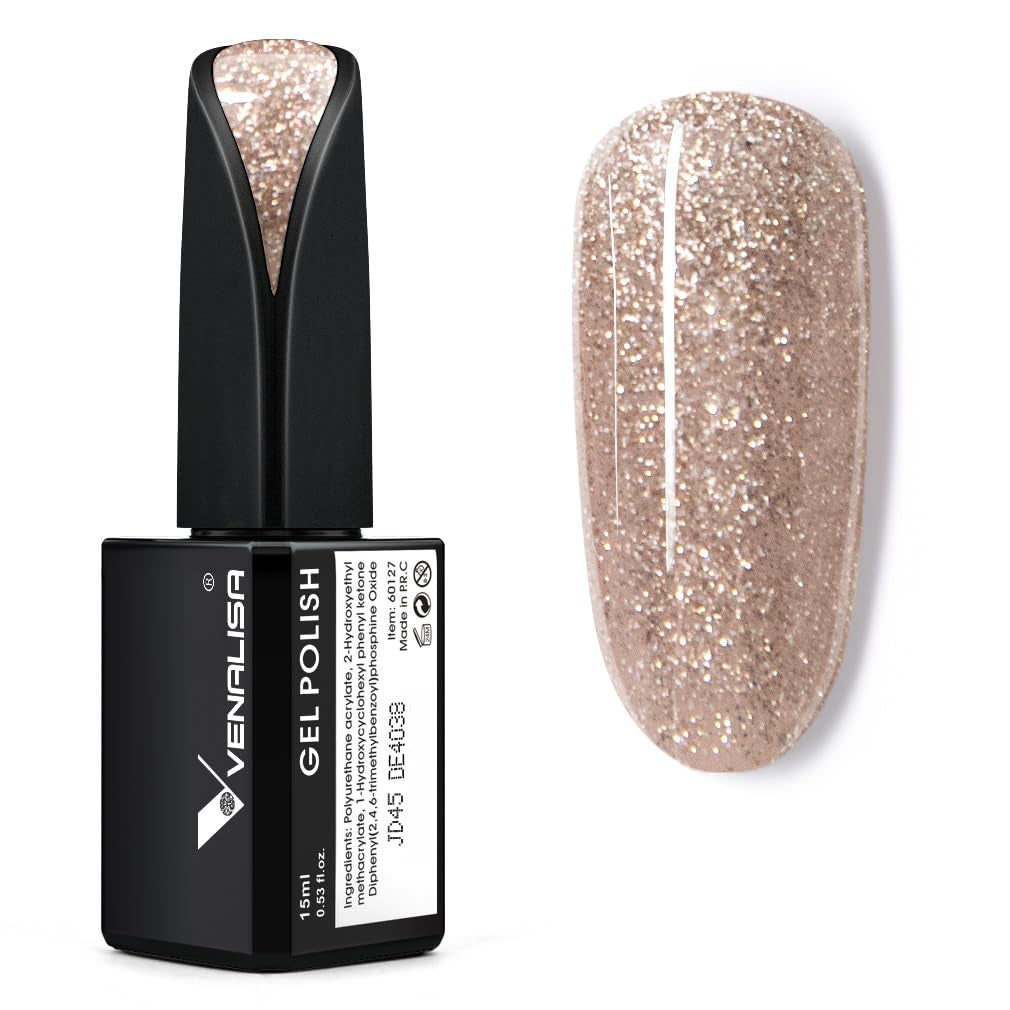 VENALISA 15ml Gel Nail Polish, Pure White Color Soak Off UV LED Nail Gel Polish Nail Art Starter Manicure Salon DIY at Home, 0.53 OZ