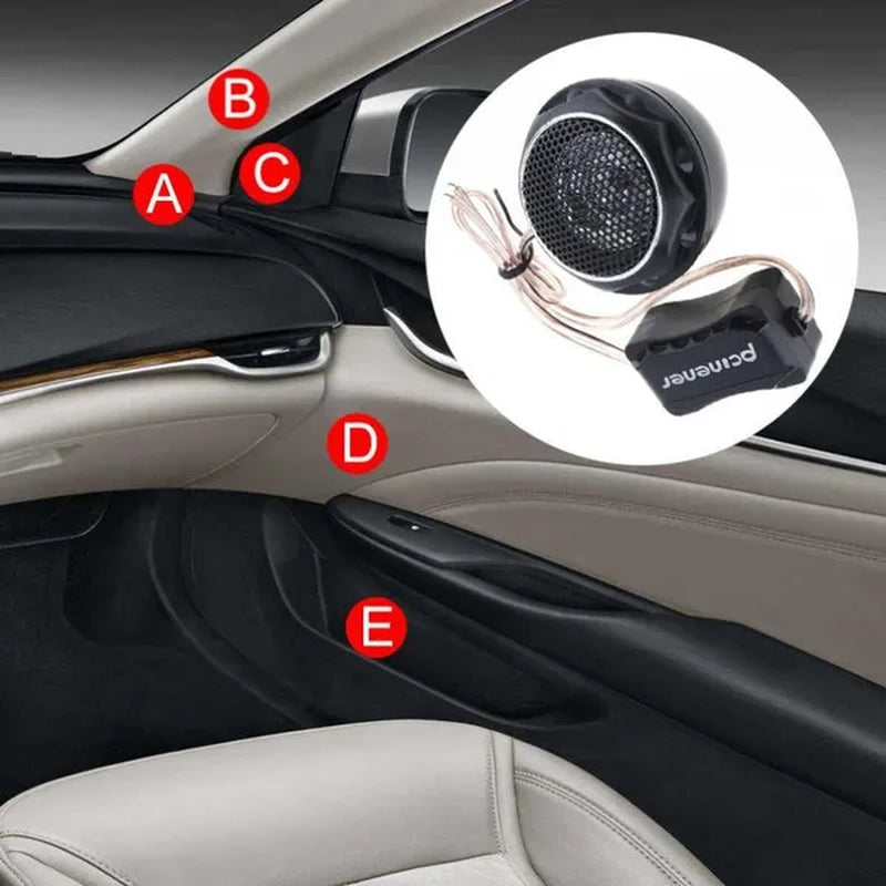 2Pcs 140W T280 High Efficiency ABS + Metal Mini Dome Tweeter Speakers for Car Audio System