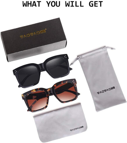 Vintage Women Oversized Sunglasses Designer Luxury Square Sun Glasses UV400 Protection Flat Lens