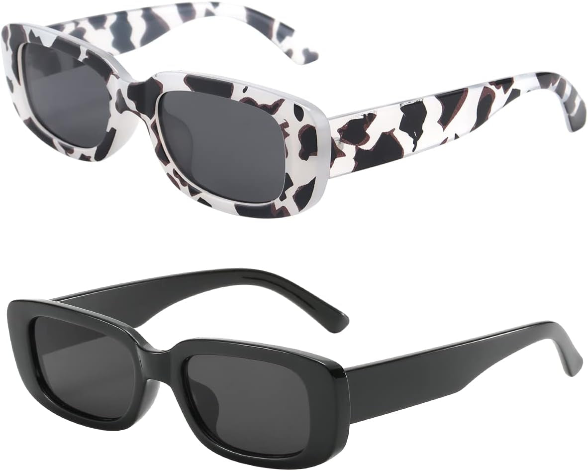 Rectangle Sunglasses for Women Men Trendy Retro Fashion Sunglasses UV 400 Protection Square Fram