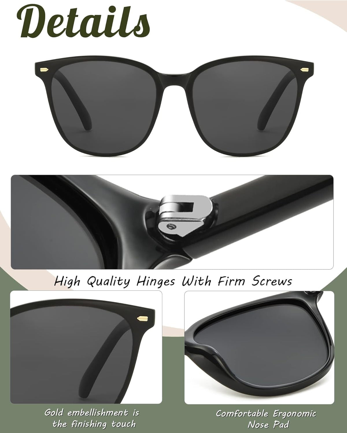 Polarized Sunglasses for Women, Square Mirrored Trendy Shades with UV Protection Reduce Glare Sun Glasses