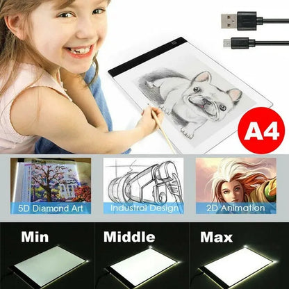 LED A3/A4/A5 Graphic Tablet Light Pad Digital Tablet Copyboard with 3-level Adjustable Brightness for Tracing Drawing Copying Viewing DIY Art Craft Diamond Painting Supplies