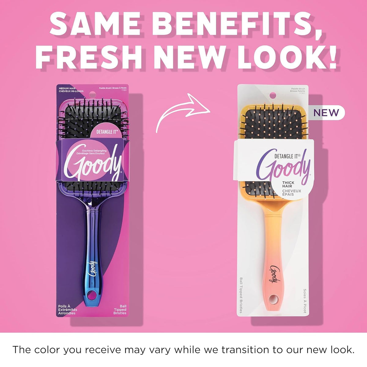 Dream Detangle It Paddle Brush, Detangler Brush with Flexible Bristles, Use as a Detangling Brush or Styling Brush to Tackle Tangles, Knots & Reduce Frizz, Brush for Thick Hair, Ombre