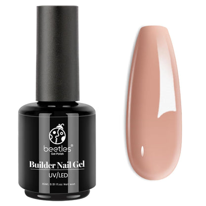 Beetles Builder Nail Gel 12 Pcs, 8-in-1 Pink Pastel Nude Gel Builder for Nails Beige White Colors Hard Gel Builder Extension Gel Nail Strengthener Nail Art Design Spring Gifts for Girls and Women