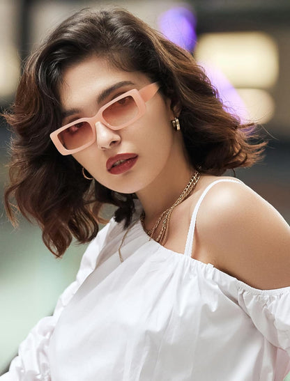 Rectangle Sunglasses Men Tinted Polarized Big Square Retro 90S Vintage Y2K Glasses for Women UV Protection