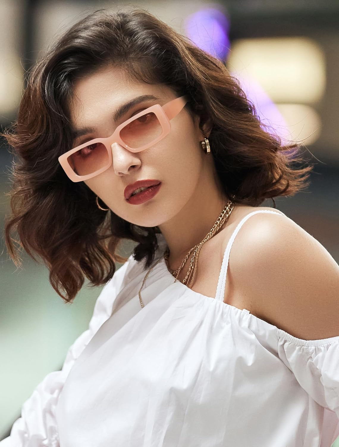 Rectangle Sunglasses Men Tinted Polarized Big Square Retro 90S Vintage Y2K Glasses for Women UV Protection