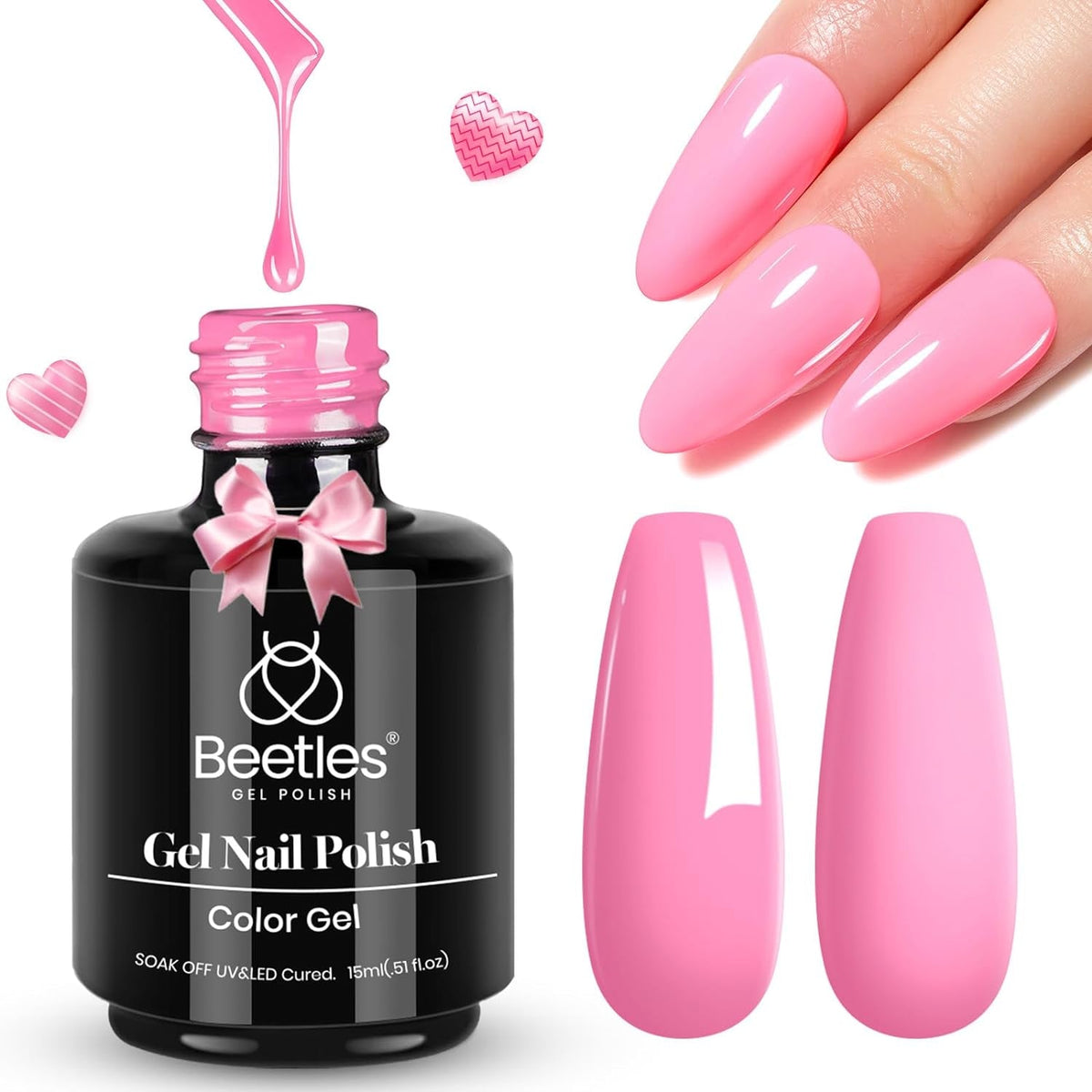 Beetles Neutral Gel Nail Polish 15ml Nude Pink Polish Set Pink Jelly Soak Off U V LED Nail Lamp Translucent Nail Art Gel