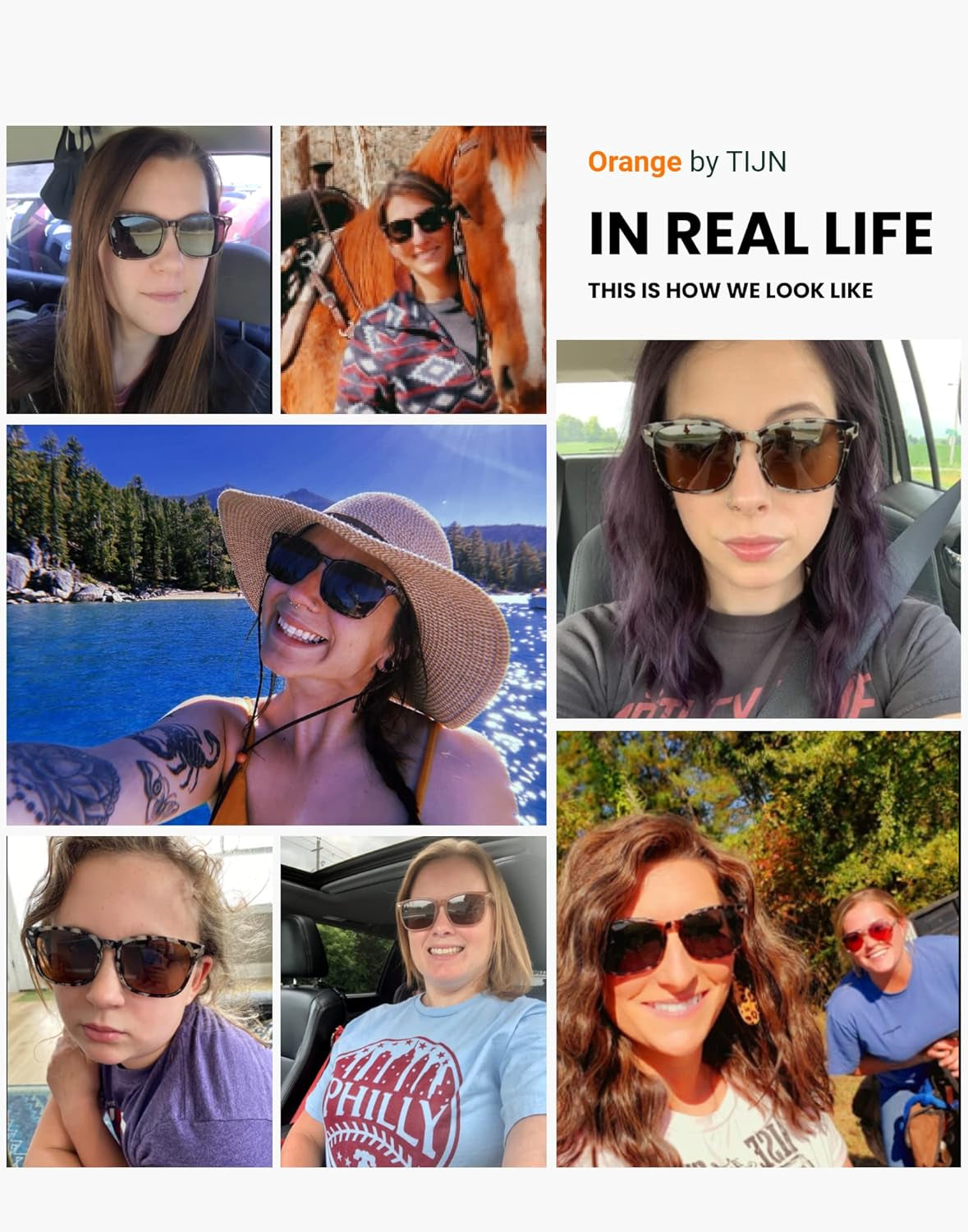Polarized Sunglasses for Womens and Mens,Classic Square Frames Shades for UV Protection, Stylish and Trendy Sunnies