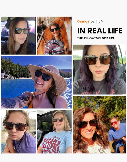 Polarized Sunglasses for Womens and Mens,Classic Square Frames Shades for UV Protection, Stylish and Trendy Sunnies