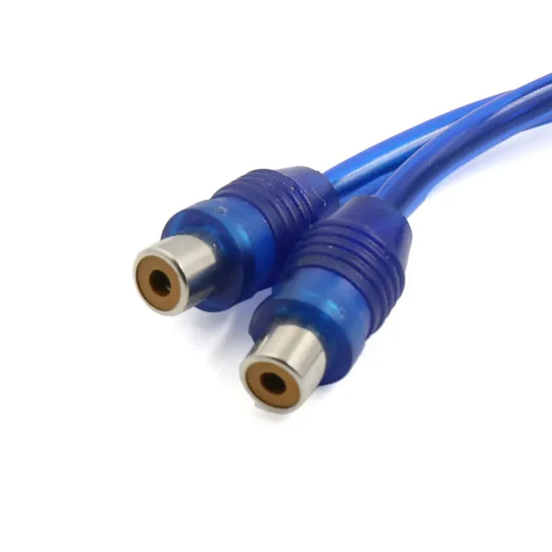 2Pcs Male to 2 Female RCA Car Amplifier Audio Splitter Adapter Y Cable Wire Cord