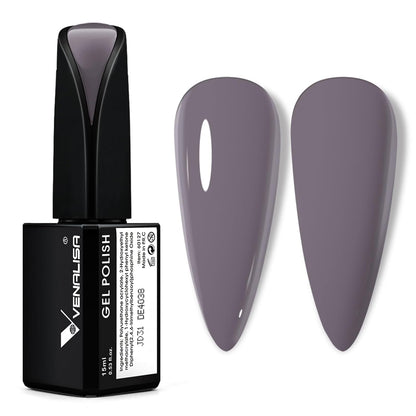 VENALISA 15ml Gel Nail Polish, Pure White Color Soak Off UV LED Nail Gel Polish Nail Art Starter Manicure Salon DIY at Home, 0.53 OZ