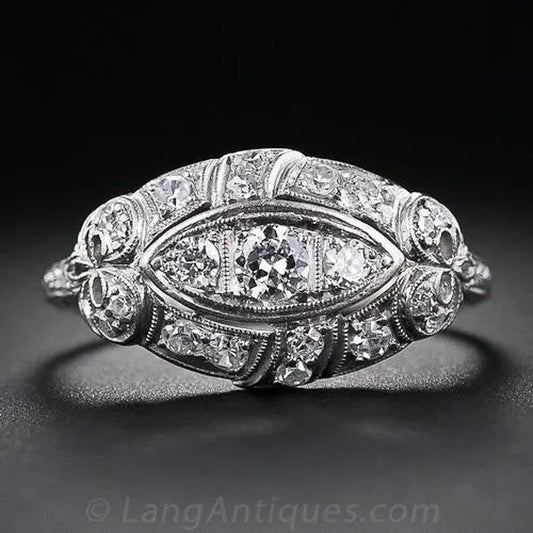 Womens Vintage Jewelry 925 Sterling Silver Ring Round Cut3.67CT Paved Diamond Antique Proposal Gift Rings Bridal Wedding Band Size 6-10
