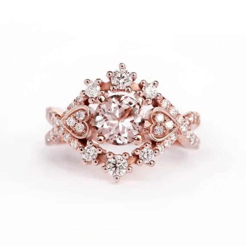Exquisite Ladies Fashion Jewelry Anniversary Promise Gift Princess Party Rings Bridal Engagement Wedding Ring Set Size 5-11
