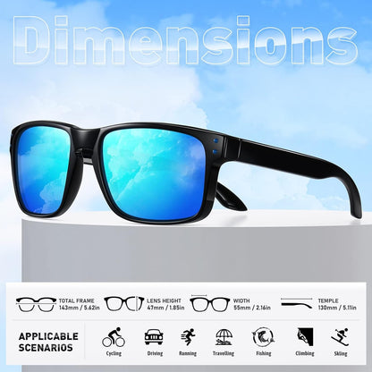 Polarized Sunglasses Men Womens - Retro Square Sun Glasses for Fishing Driving UV Protection