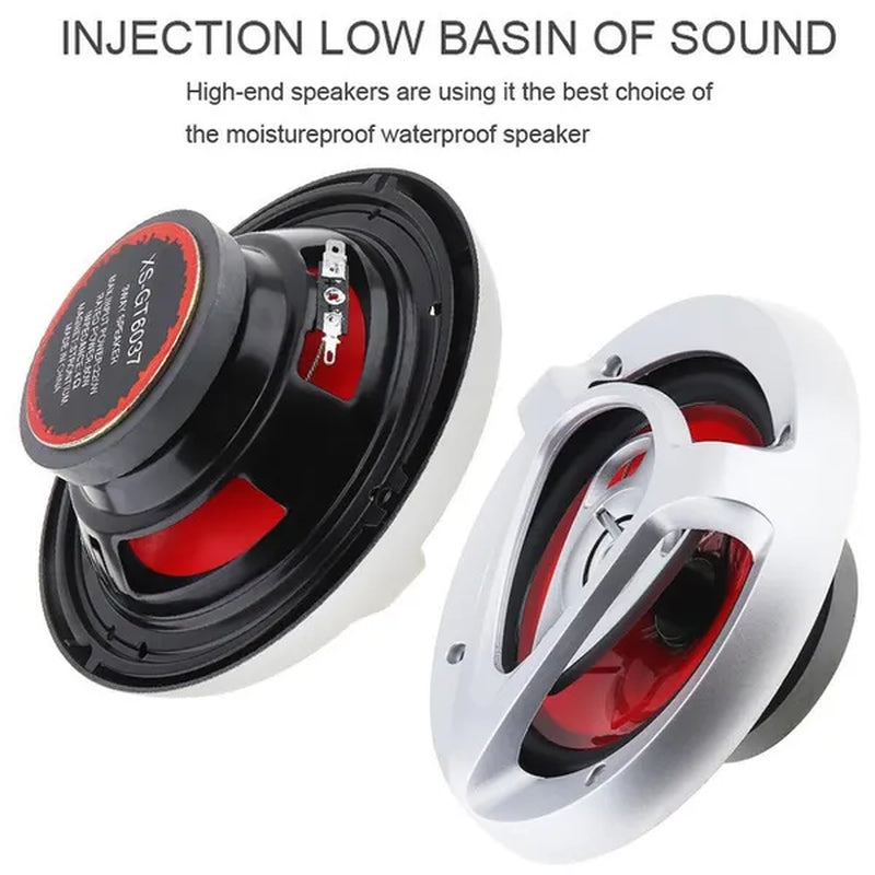 2Pcs 6.5 Inch 220W Car Hifi Coaxial Speaker Door Auto Audio Music Stereo Full Range Frequency Speakers for Cars