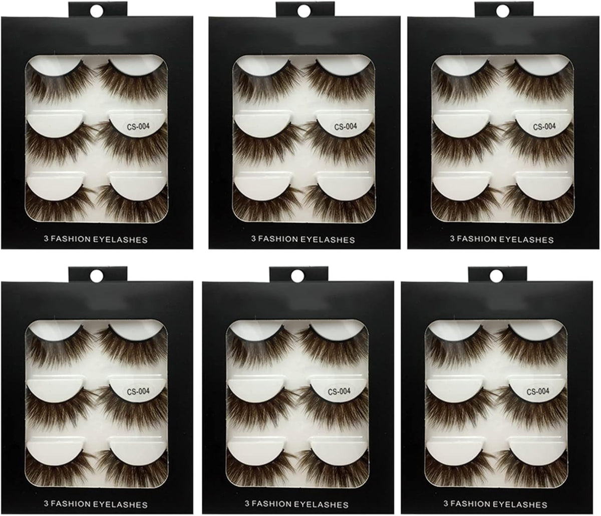 Colorful Eyelashes Halloween Colored Long Dramatic False Eyelashes Party Women Cosmetic Russian Strip Lashes Handmade Reusable 18 Pairs,Brown