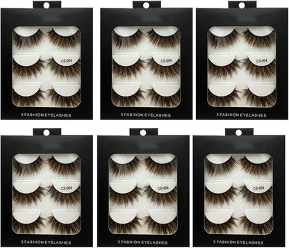 Colorful Eyelashes Halloween Colored Long Dramatic False Eyelashes Party Women Cosmetic Russian Strip Lashes Handmade Reusable 18 Pairs,Brown