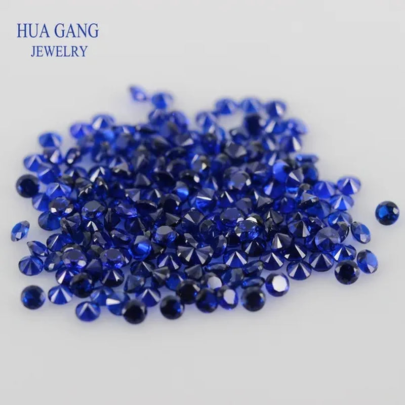 114# Deep Blue Spinel Stone  Color  High Quality Synthetic Round Brilliant Cut Gems Size 0.8-10mm For Jewelry