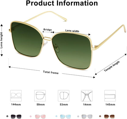 Classic Trendy Square Oversized Sunglasses Womens Mens UV400 Big Large Designer Shades SJ1082