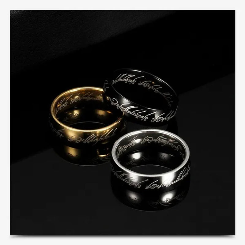 Fashion Jewelry Lord of The Rings Stainless Steel Men Women LOTR The One Band Ring