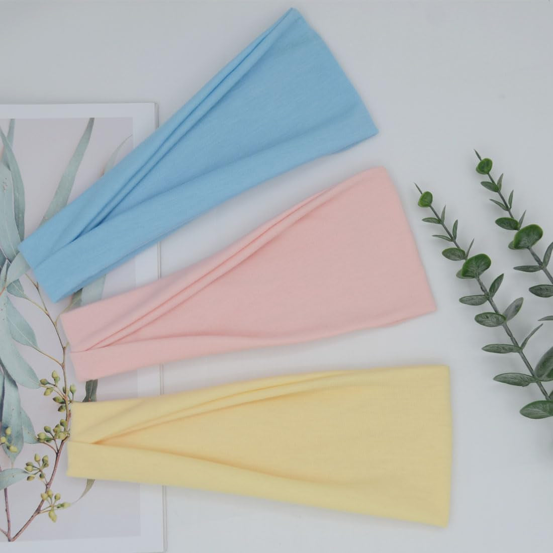 Fashion Headbands for Women Wide Headband Yoga Workout Head Bands Hair Accessories Band 6 Pack