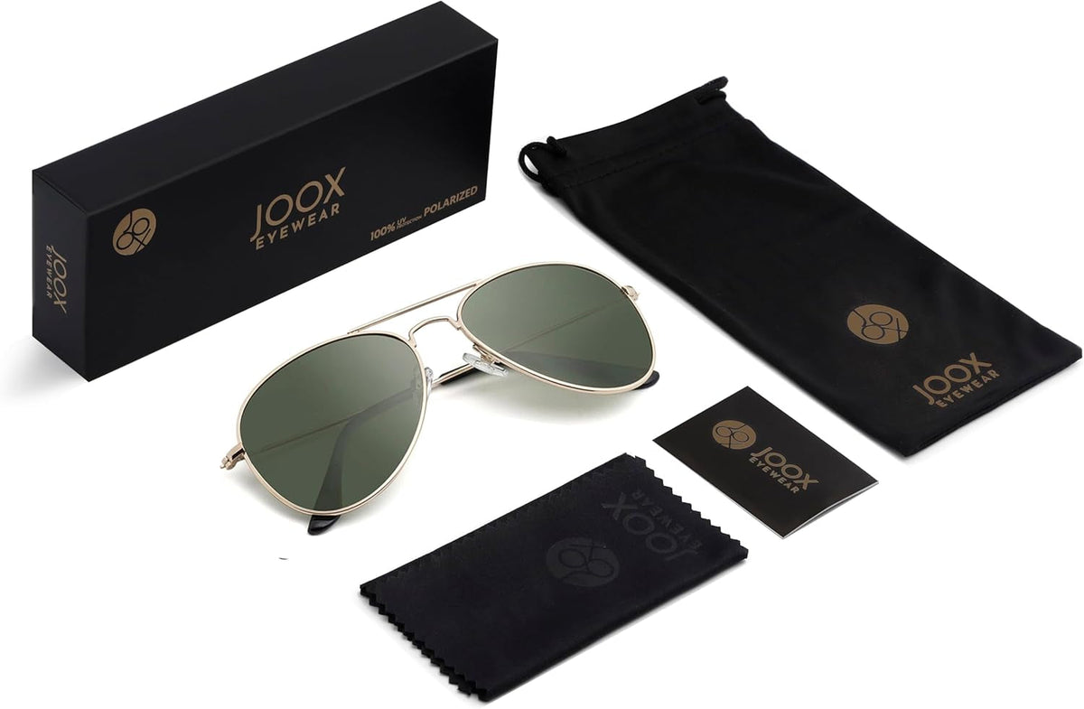 Polarized Aviator Sunglasses for Women Men, UV400 Protection Lens and Lightweight Metal Pilot Frame