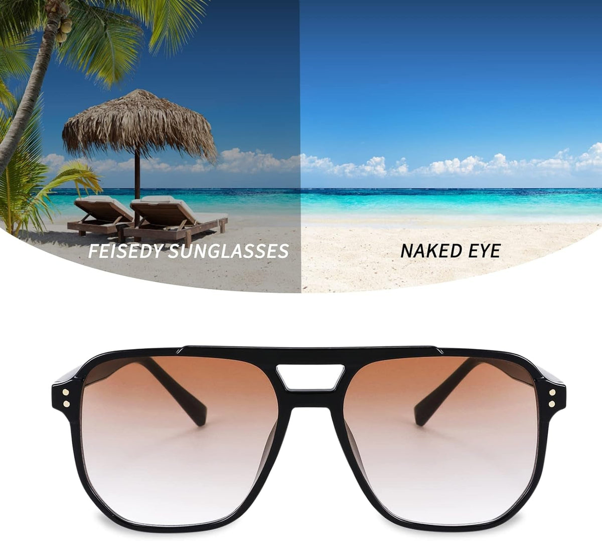 Retro Square Aviator Sunglasses Women Men 70s Vintage Trendy Plastic Frame Sun Glasses B2835