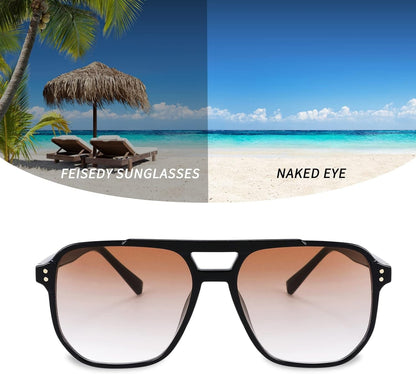 Retro Square Aviator Sunglasses Women Men 70s Vintage Trendy Plastic Frame Sun Glasses B2835