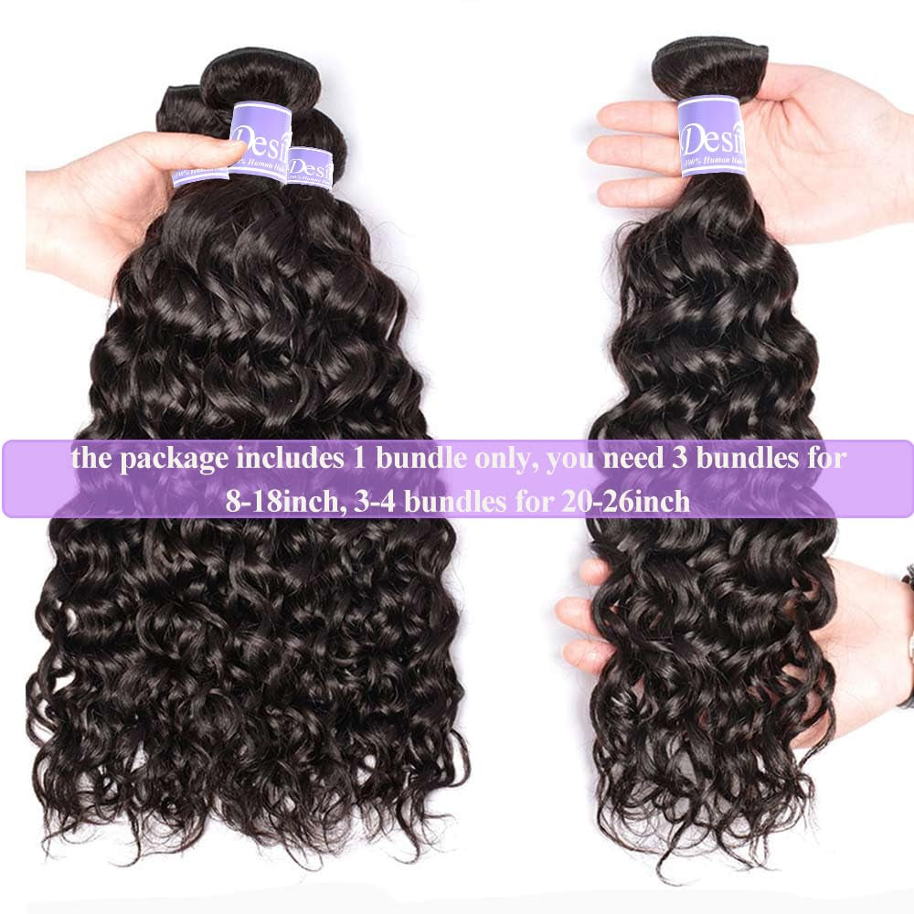 10A Brazilian Water Wave Human Hair Bundle 1 Bundle 100G 20Inch Water Wave Hair Extensions Curly Wave Bundles 1B# Color Brazilian Water Wave Human Hair Weave