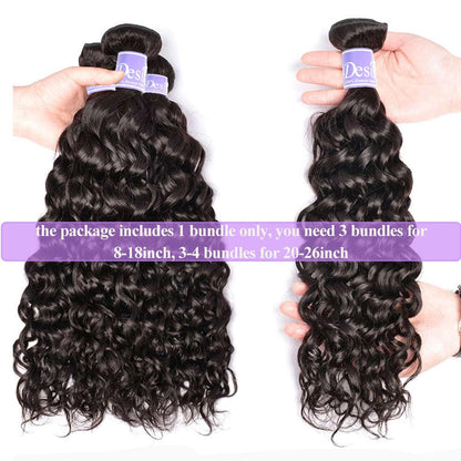10A Brazilian Water Wave Human Hair Bundle 1 Bundle 100G 20Inch Water Wave Hair Extensions Curly Wave Bundles 1B# Color Brazilian Water Wave Human Hair Weave
