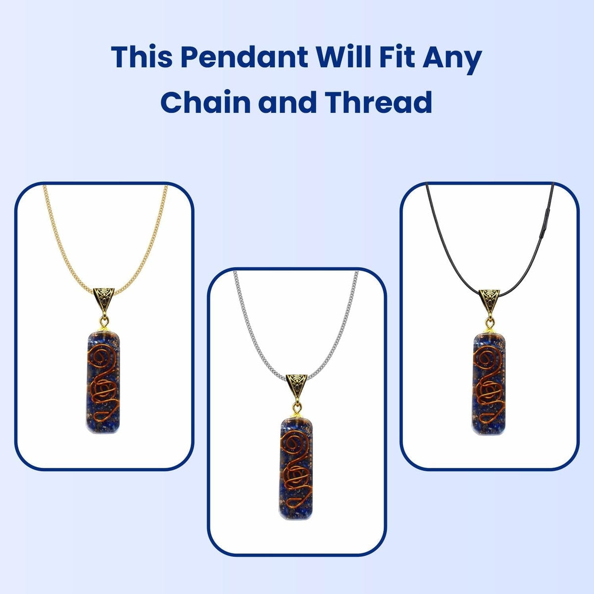 Lapis Lazuli Pipe Pendant, Lapis Lazuli Pendant Necklace Chakra Jewelry for Women & Men, Self-Healing Handmade Lapis Lazuli Crystal Gemstone Necklace for Reiki & Meditation