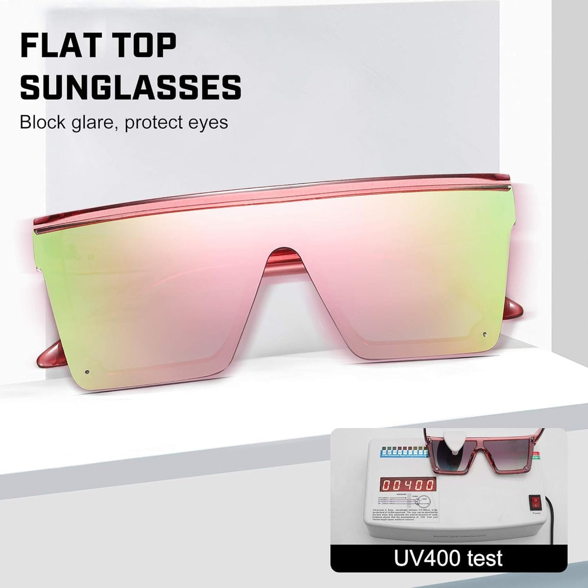 Oversized Square Sunglasses for Women Men Fashion Siamese Lens Style Flat Top Shield Shades