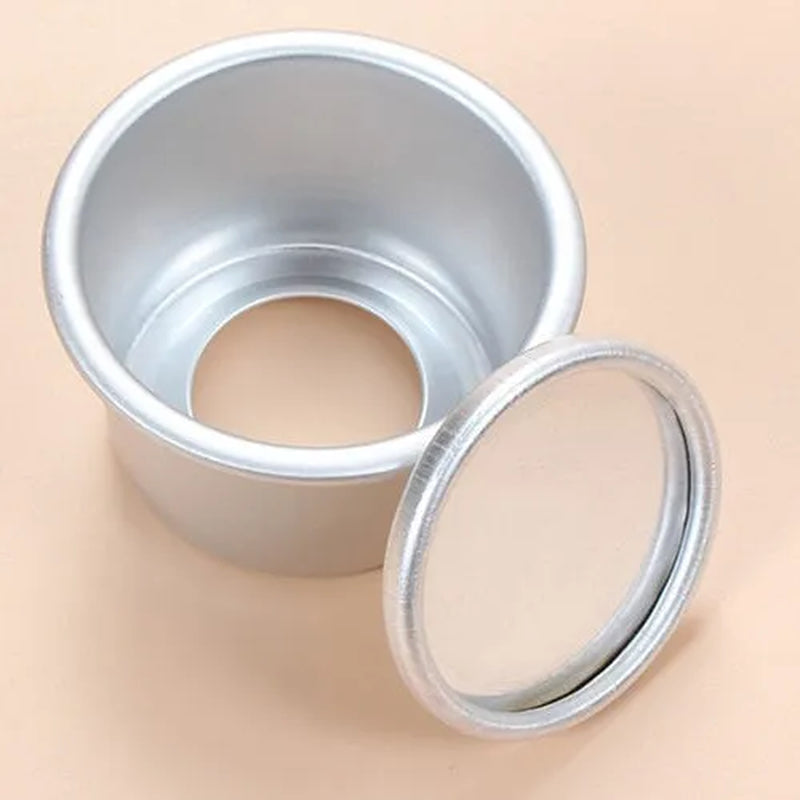 Stylish 4Pcs Round Mini Cake Pan Removable Bottom Pudding Mold DIY Baking Tools
