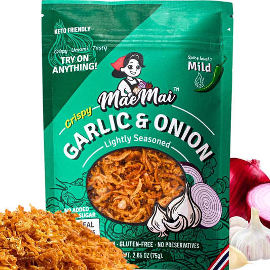 MILD Spice - Non-Oily Chili Crisp Topper, Rice Seasoning, Ramen Topper, Furikake | Umami Onion & Garlic Flakes | 2.65Oz (75G)