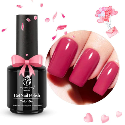 Beetles Gel Nail Polish, 1 Pcs 15ml White Color Soak Off Gel Polish Nail Art Manicure Salon DIY Gel Nail Design Decoration at Home Nail Lamp Needed Nails Minicure Kit Gift