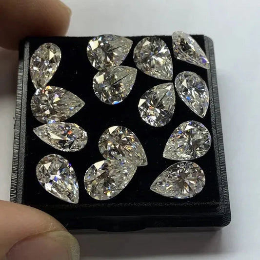 Brilliant Cut Pear Cut 12x 16mm 8.50 Carat EF Genuine White VVS Loose Moissanite Gemstone