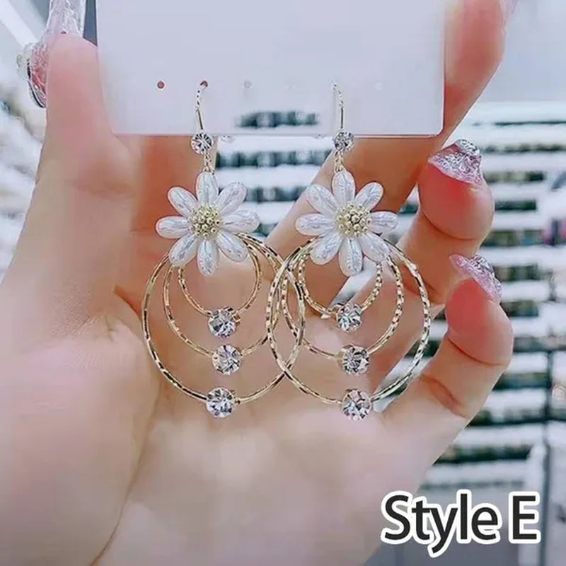 Fashion Women Clear Rhinestone Long Tassel Earrings 925 Silver Needle Temperament Earring Luxury Lady Party Drop Earrings