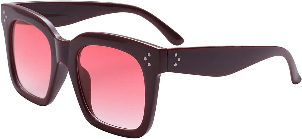 Vintage Women Oversized Sunglasses Designer Luxury Square Sun Glasses UV400 Protection Flat Lens
