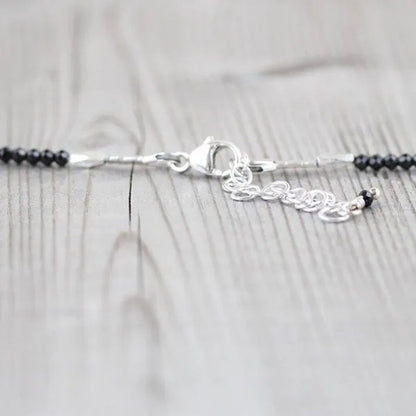 Sapphire, Ruby, Emerald & Black Spinel Necklace. Sterling Silver, Rose, Gold Filled. Dainty Delicate Multi Color Gemstone Choker for Women
