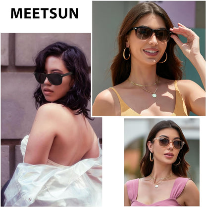 Polarized Sunglasses for Women Men Classic Retro Trendy Driving Sun Glasses UV400 Protection (3 Pack)