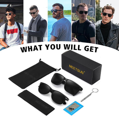 Polarized Sunglasses for Men Women Classic Retro Sun Glasses for Driving UV Protection