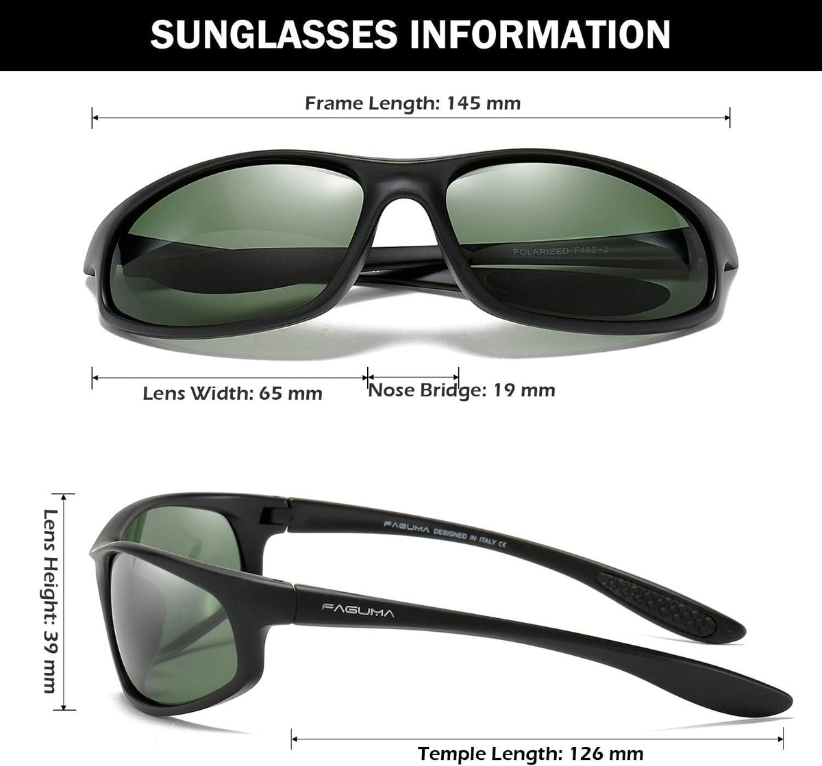 Polarized Sports Sunglasses For Men Cycling Driving Fishing 100% UV Protection
