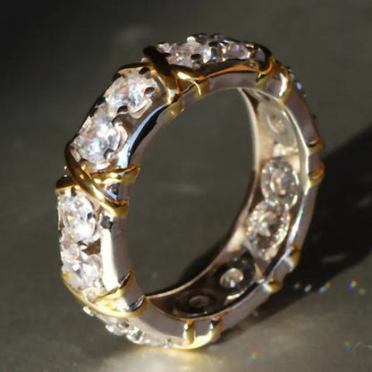 Luxurious Silver Glod Filled Natural Gemstones White Sapphire Wedding Birthstone Bride Flower Engagement Ellipse Ring Jewelry Size 6 7 8 9 10