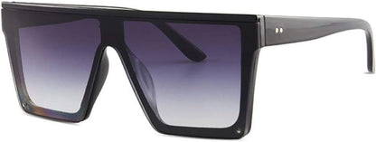 Square Oversized Sunglasses for Women Men Fashion Flat Top Big Black Frame Shades