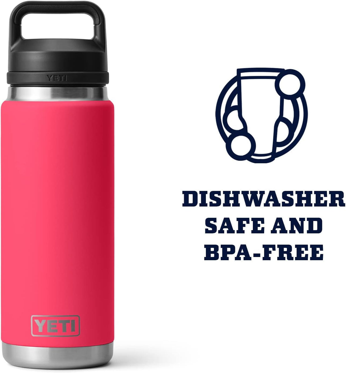 Rambler 26 Oz Bottle, Vacuum Insulated, Leakproof, Stainless Steel with Chug Cap