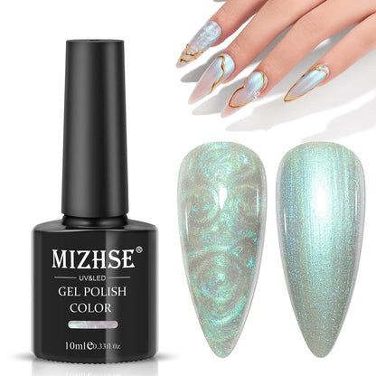 Pearl White Gel Nail Polish Mermaid Shimmer Glitter Drawing Gel Polish Shell Thread UV LED Nail Gel Polish For Home DIY Nail Salon