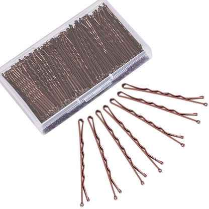 Bobby Pins Brown, 240 Pcs Hair Pins for Women 2.2 Inches, Hair Accessories with Box