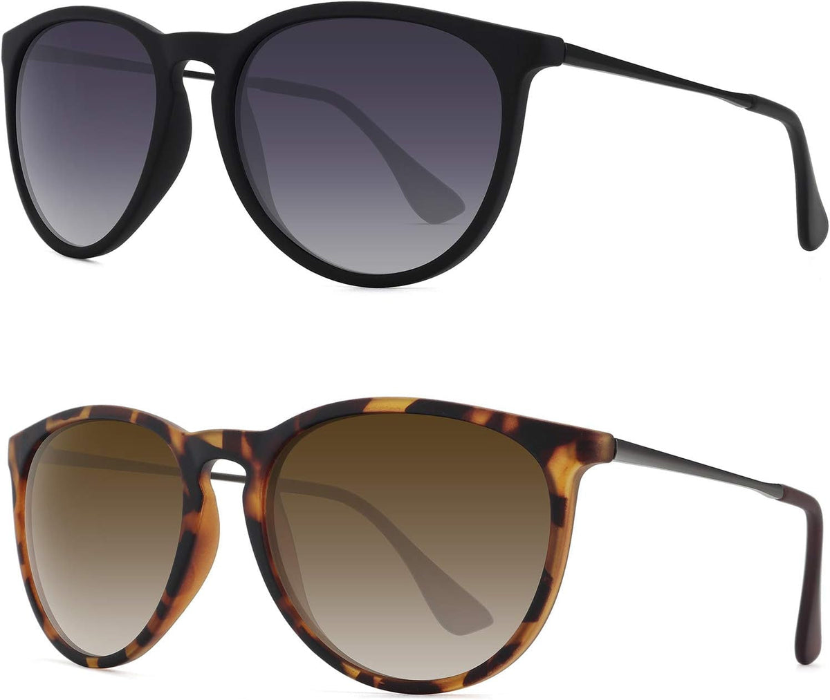 Retro sunglasses womens 2024 trendy round classic glasses