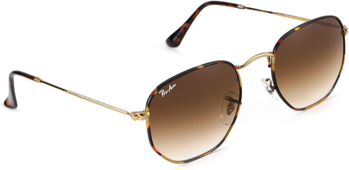 Small Square Sunglasses for Women Men 100% Real Glass Lens Hexagonal Frame