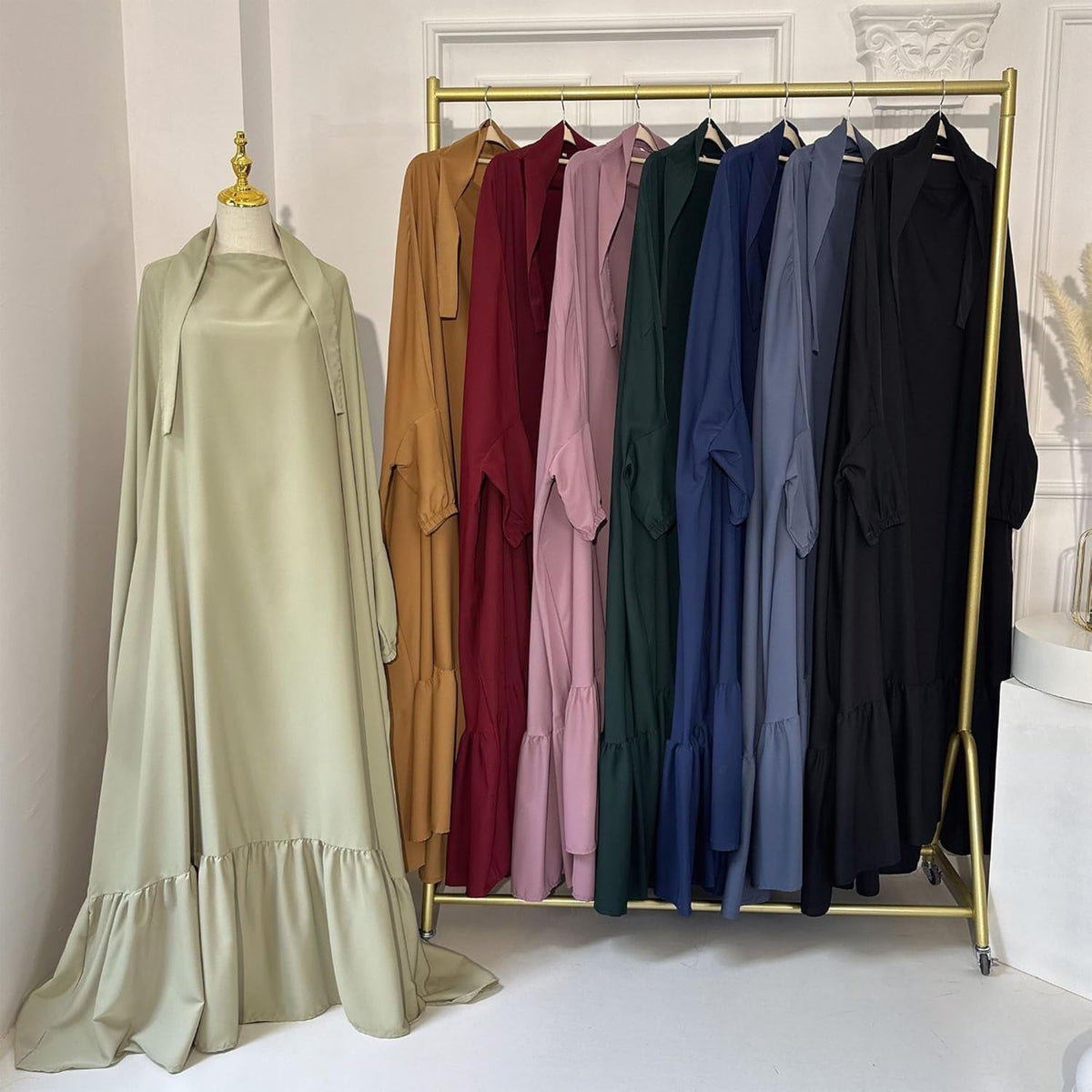 Women Jilbab Islamic Prayer Dress Muslim Dress for Woman Muslim Maxi Abaya Eid Ramadan Formal Gown with Sleeve Prayer Dress